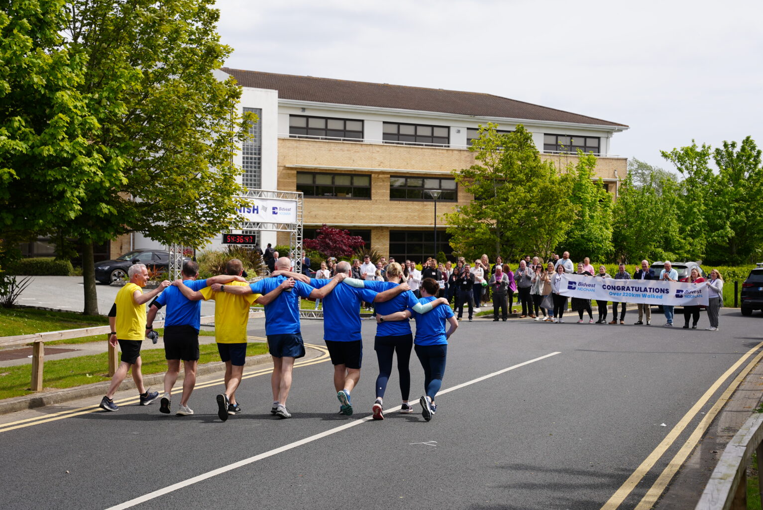 Executive team finishing walk in aid of the Humanitarian crisis in Ukraine