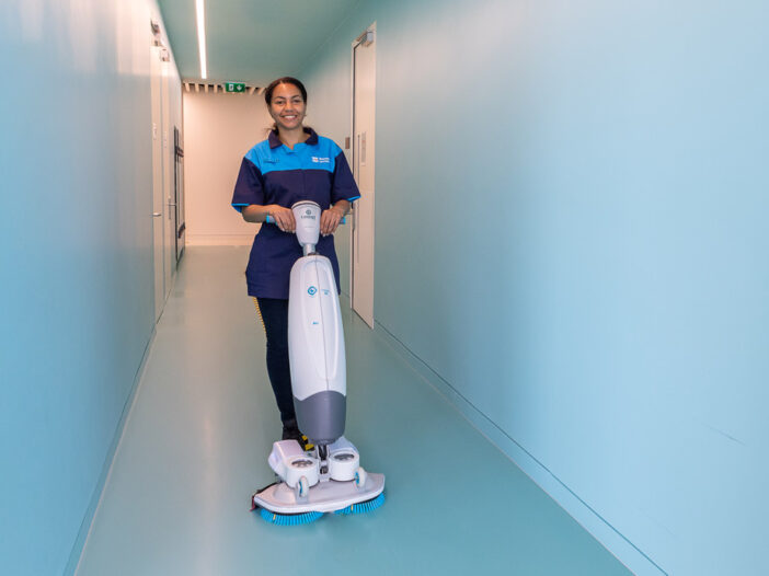 Bidvest Noonan cleaning operative using an i-Mop