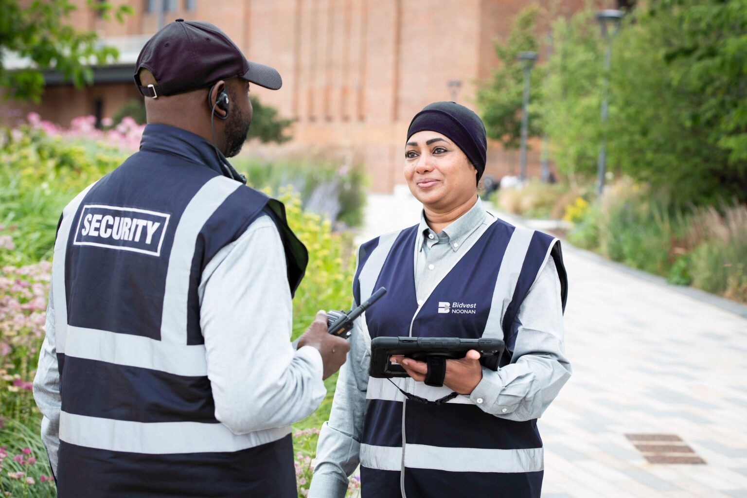 Two Bidvest Noonan security officers talking